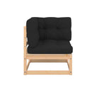 4 Piece Garden Lounge Set With Cushions Solid Pinewood Anthracite