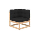 4 Piece Garden Lounge Set With Cushions Solid Pinewood Fabric