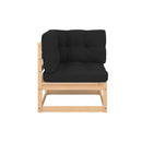 4 Piece Garden Lounge Set With Cushions Solid Pinewood Fabric