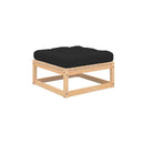 4 Piece Garden Lounge Set With Cushions Solid Pinewood Fabric