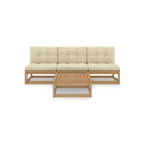 4 Piece Garden Lounge Set With Cushions Solid Wood Pine