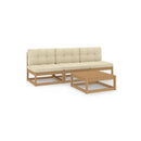 4 Piece Garden Lounge Set With Cushions Solid Wood Pine