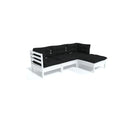 4 Piece Wooden Garden Lounge Set With Cushions White
