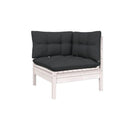 4 Piece Wooden Garden Lounge Set With Cushions White