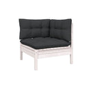 4 Piece Garden Lounge Set With Cushions White Pinewood
