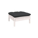 4 Piece Wooden Garden Lounge Set With Cushions White