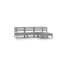 4 Piece Grey Garden Lounge Set Solid Pinewood