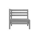 4 Piece Grey Garden Lounge Set Solid Pinewood