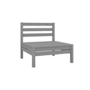 4 Piece Grey Garden Lounge Set Solid Pinewood