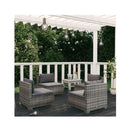 4 Piece Patio Lounge Set With Cushions Poly Rattan Grey