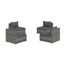 4 Piece Patio Lounge Set With Cushions Poly Rattan Grey