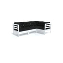 4 Piece Pinewood Garden Lounge Set With Cushions White