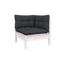 4 Piece Pinewood Garden Lounge Set With Cushions White