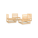 4 Piece Set Garden Lounge Solid Pinewood