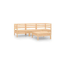 4 Piece Garden Lounge Solid Pinewood Set