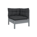 4 Piece Solid Pinewood Garden Lounge Set With Cushions