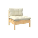 4 Piece Wooden Garden Lounge Set With Cream Cushions