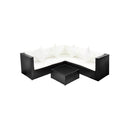 4 Pieces Garden Lounge Set With Cushions Poly Rattan