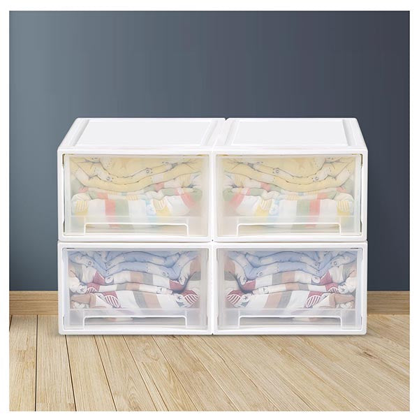 4 Plastic Organiser Box Stackable