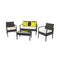 4 Seater Sofa Set Outdoor Furniture Lounge Setting Black