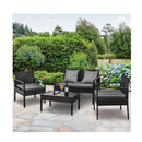 4 Seater Sofa Set Outdoor Furniture Lounge Setting Black