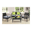 4 Seater Sofa Set Outdoor Furniture Lounge Setting Black