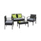 4 Seater Sofa Set Outdoor Furniture Lounge Setting Black