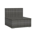 4 Seater Sofa With Cushions Grey Poly Rattan