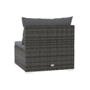 4 Seater Sofa With Cushions Grey Poly Rattan