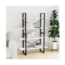4 Tier Book Cabinet White 100 X 30 X 140 Cm Chipboard