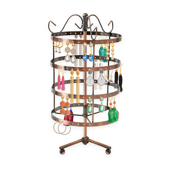 4 Tier Jewelry Display Hanging Rack Storage Metal Organizer