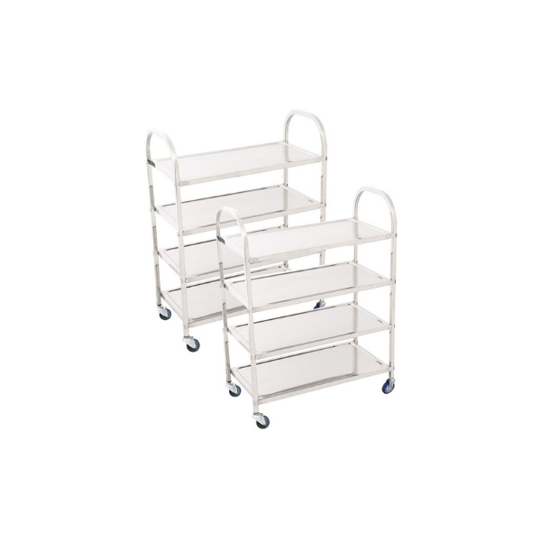 4 Tier Stainless Steel Kitchen Trolley Utility Square Small