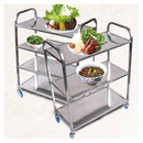 4 Tier Stainless Steel Utility Cart Square Large