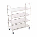 4 Tier Stainless Steel Utility Cart Square Large