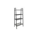 4 Tiers Ladder Bookcase Metal Black