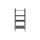 4 Tiers Ladder Bookcase Metal Black