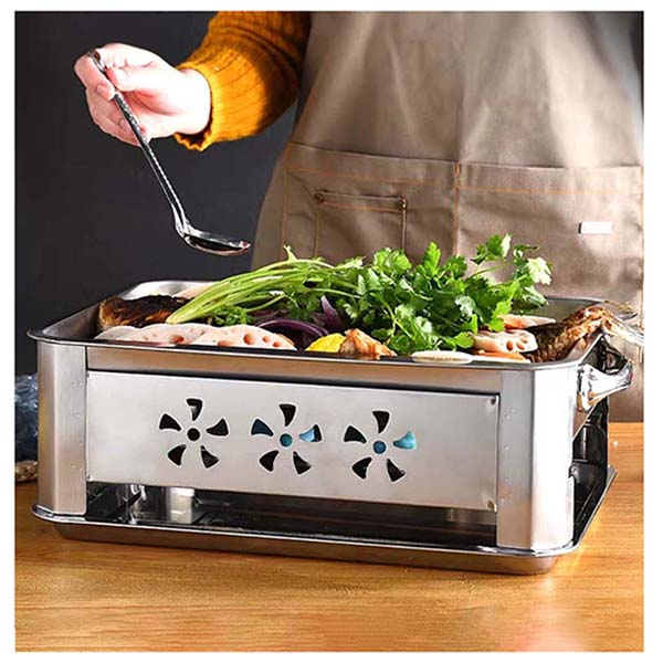 4X 36Cm Portable Stainless Steel Outdoor Chafing Dish