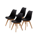 4X Padded Seat Dining Chair Black