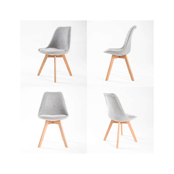 4X Padded Seat Dining Chair Fabric Grey