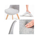 4X Padded Seat Dining Chair Fabric Grey