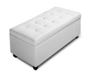 Large Ottoman PU Leather Chest Storage Box Foot Stool