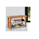 Bamboo Shoe Rack Wooden Seat Bench Organizer Shelf Stool