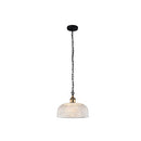 Retro Styled Clear Halophane Glass Pendant