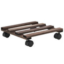 4 Pieces Cedar Wood Plant Rollers 25x25cm