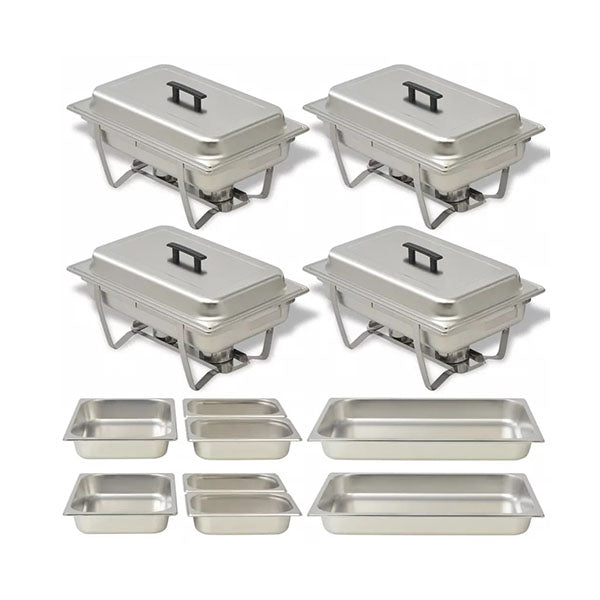 4 Piece Chafing Dish Set Stainless Steel