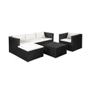 4 Piece Garden Lounge Set Poly Rattan Black