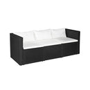 4 Piece Garden Lounge Set Poly Rattan Black