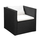 4 Piece Garden Lounge Set Poly Rattan Black