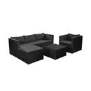 4 Piece Garden Lounge Set Poly Rattan Black