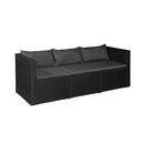 4 Piece Garden Lounge Set Poly Rattan Black